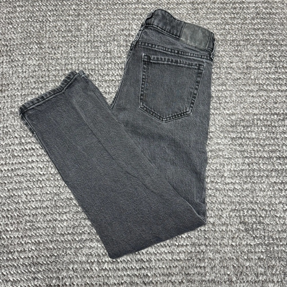 Aeropostale Womens Mom Jean Size 0 Mid Rise Ankle Straight Black Denim
